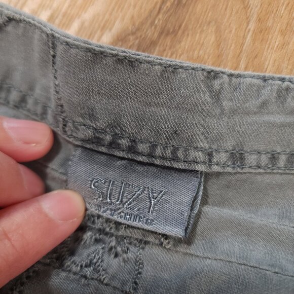 Vintage Suzy Shier Embroidered Blue Grey Skirt Knee Length Whimsigoth Sz 5/6 S - Picture 5 of 7